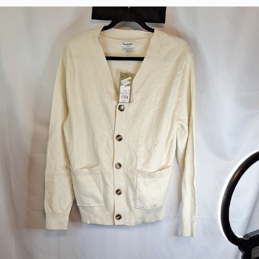 Goodfellow & Co Cream Button-Up Cardigan